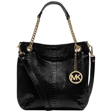 michael kors jet set medium chain tote black|Michael Kors black medium tote.